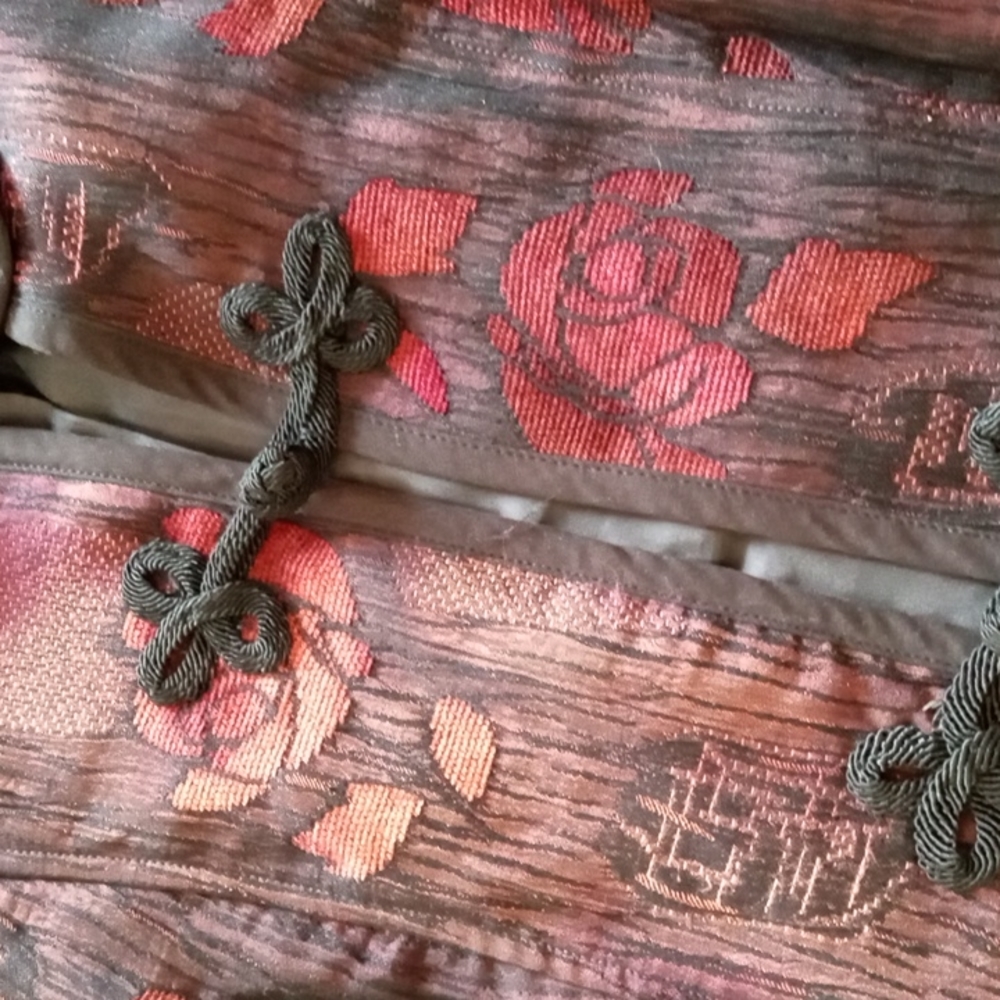 Christopher & Banks jacquard embroidered jacket toggle closure - Picture 2 of 7